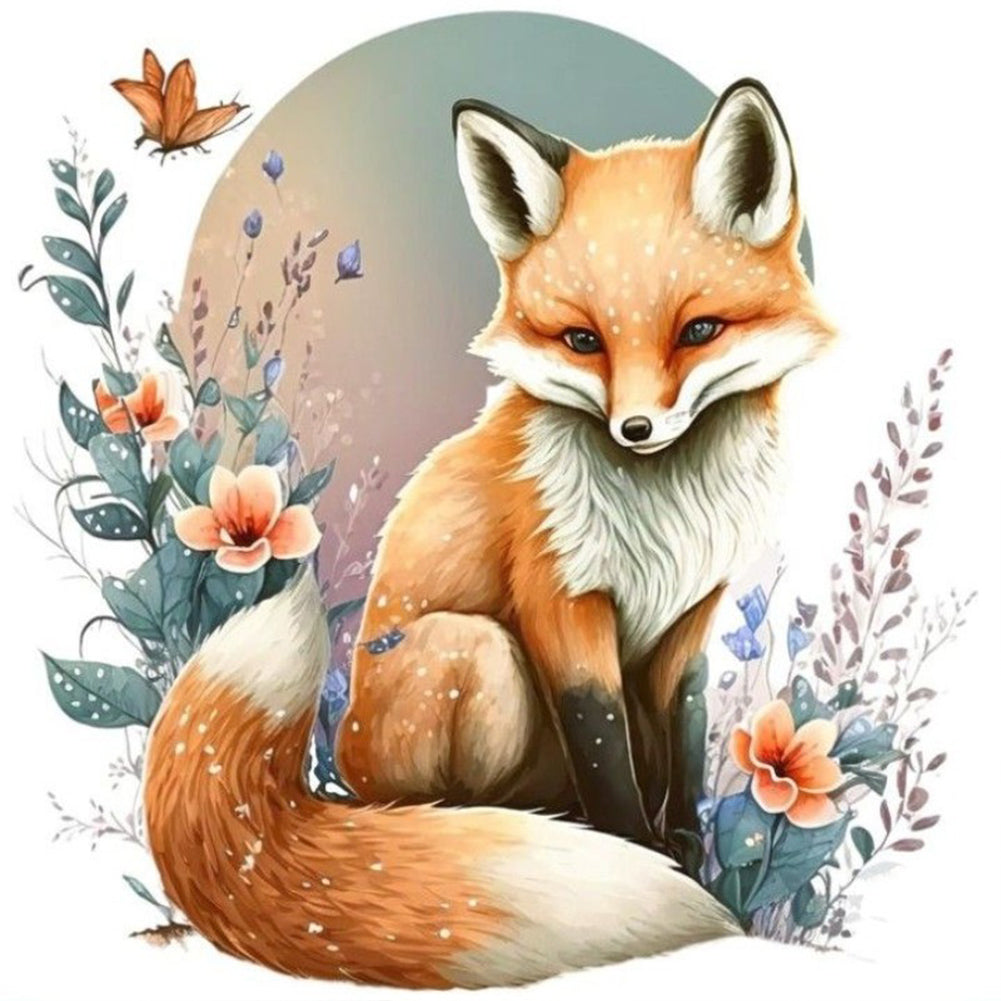 Grass Fox - Full Round Drill Diamond Painting 30*30CM