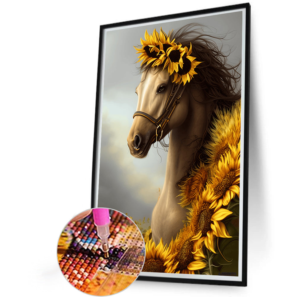 Sunflower Horse - Full Round Drill Diamond Painting 40*60CM