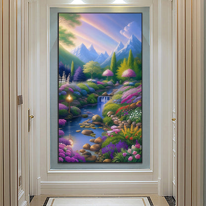 Mountain Scenery - Full Round Drill Diamond Painting 50*90CM