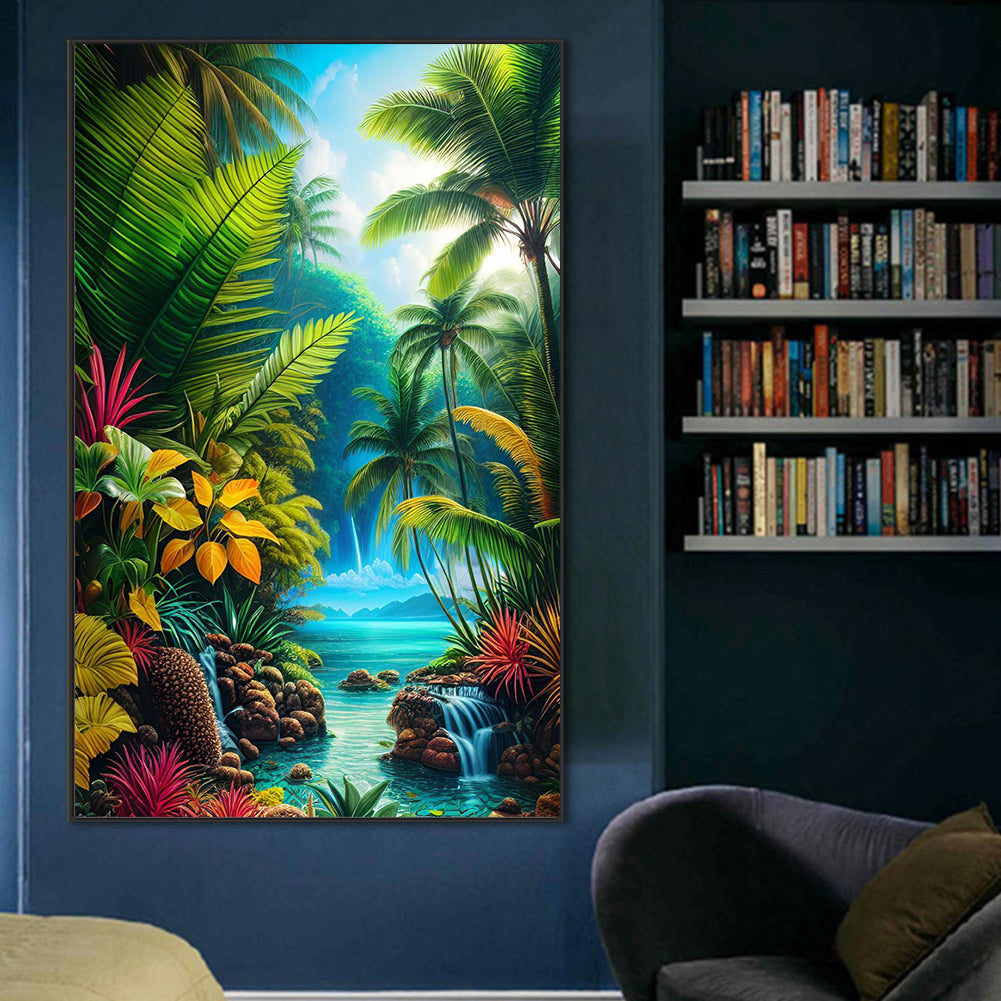 Forest Landscape - Full Round Drill Diamond Painting 50*80CM