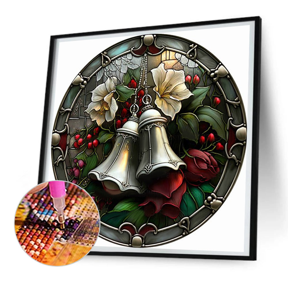 Round Plate Glass Painting Bell - Full Round Drill Diamond Painting 30*30CM