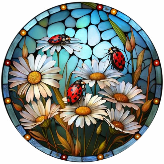 Daisy Glass Painting - Full Round Drill Diamond Painting 30*30CM