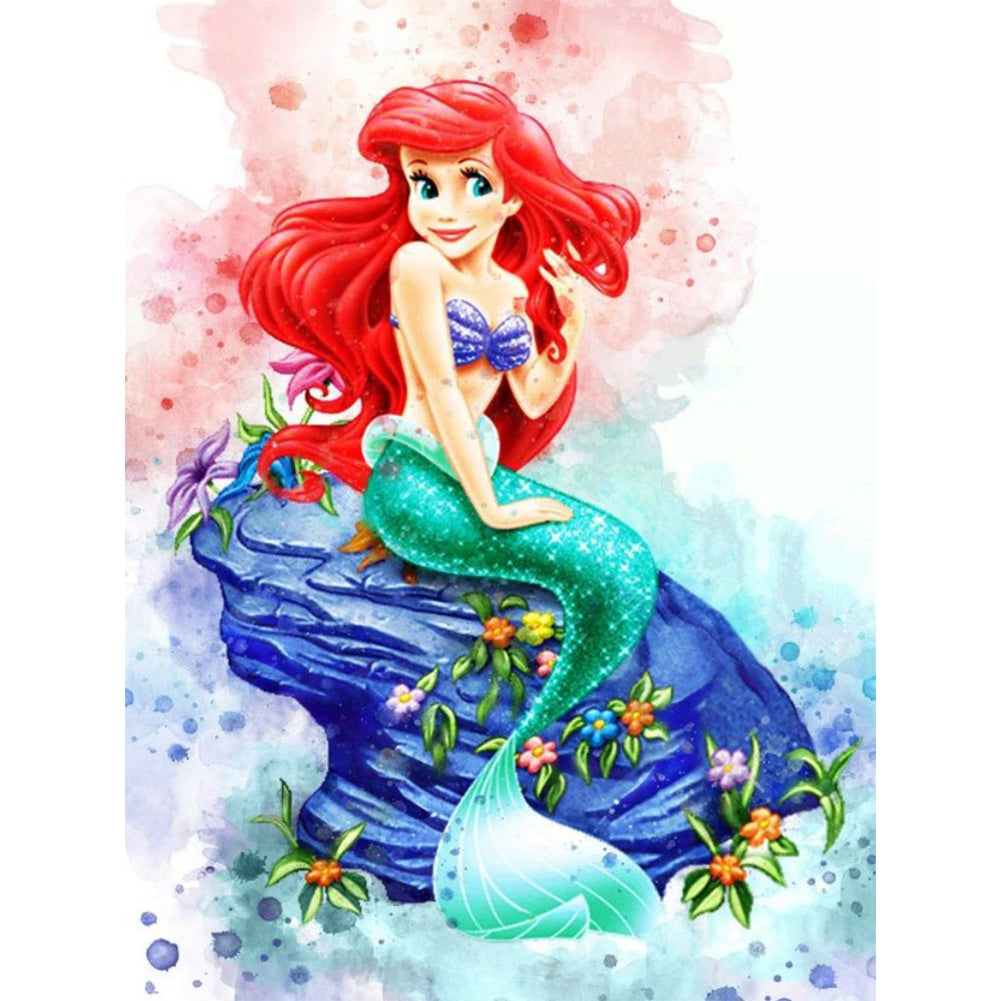 Painted Mermaid Princess - Full Round Drill Diamond Painting 30*40CM