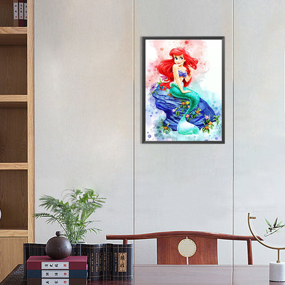 Painted Mermaid Princess - Full Round Drill Diamond Painting 30*40CM