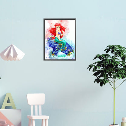 Painted Mermaid Princess - Full Round Drill Diamond Painting 30*40CM