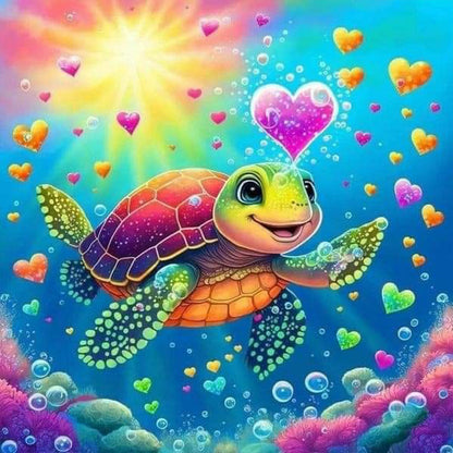 Little Turtle - Full Round Drill Diamond Painting 30*30CM