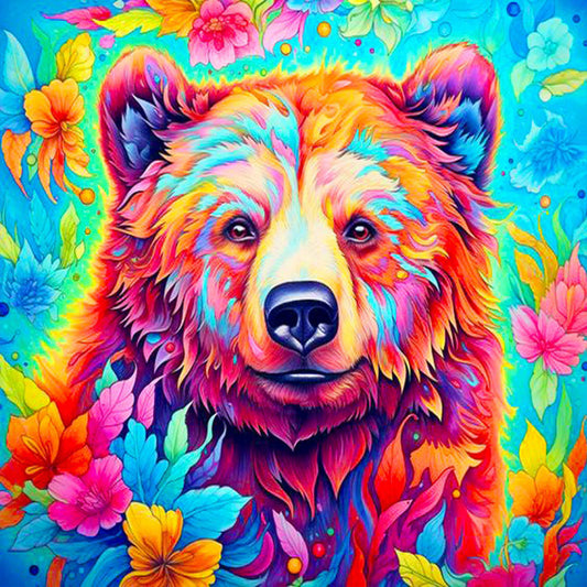 Colored Bear - Full Round Drill Diamond Painting 30*30CM