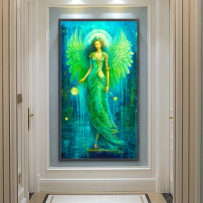 Green Angel Girl - Full Round Drill Diamond Painting 40*70CM