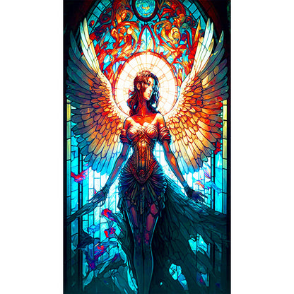 Glass Painting Angel Girl - Full Round Drill Diamond Painting 40*70CM