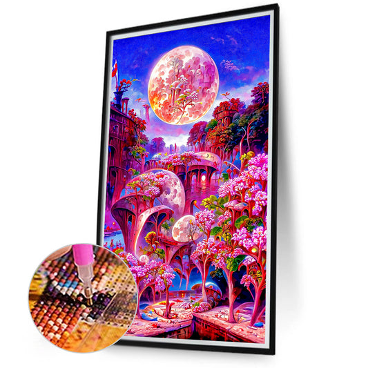 Pink Scenery - Full Round Drill Diamond Painting 40*70CM