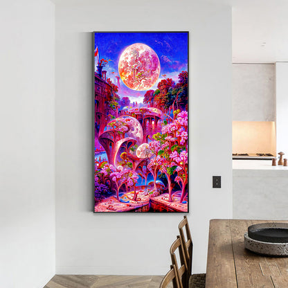 Pink Scenery - Full Round Drill Diamond Painting 40*70CM
