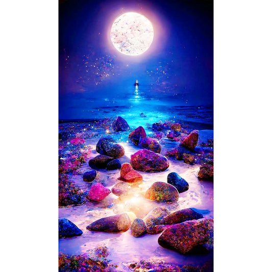 Seaside Night View - Full Round Drill Diamond Painting 40*70CM