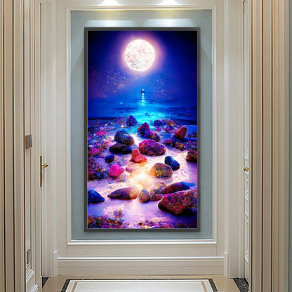 Seaside Night View - Full Round Drill Diamond Painting 40*70CM