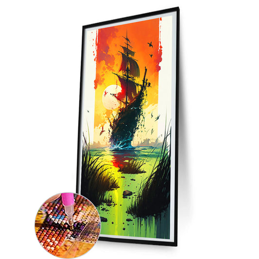 Lone Shadow Sailing - Full Round Drill Diamond Painting 40*80CM