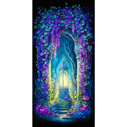 Wisteria Lamp Scene - Full Round Drill Diamond Painting 40*80CM