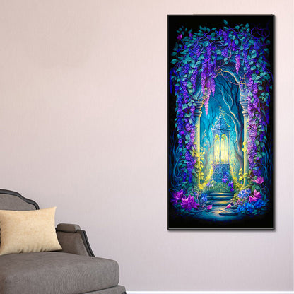 Wisteria Lamp Scene - Full Round Drill Diamond Painting 40*80CM