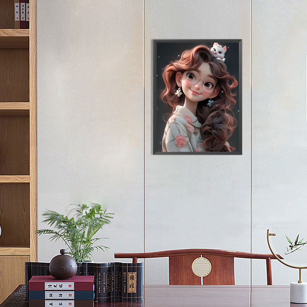 Cute Little Girl - Full Round Drill Diamond Painting 30*40CM