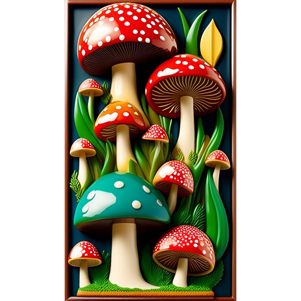 Mushroom - Full Round Drill Diamond Painting 40*70cm