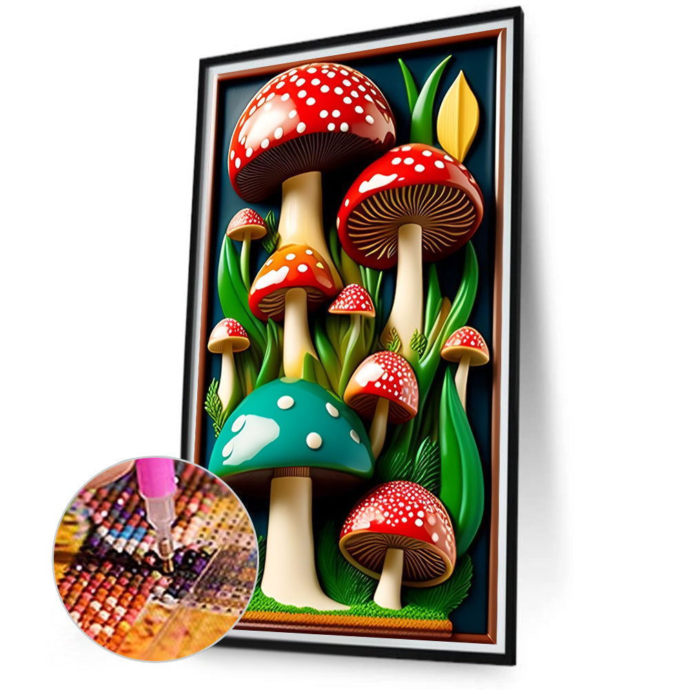 Mushroom - Full Round Drill Diamond Painting 40*70cm