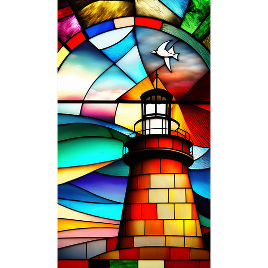 Lighthouse Glass Painting - Full Round Drill Diamond Painting 40*70CM