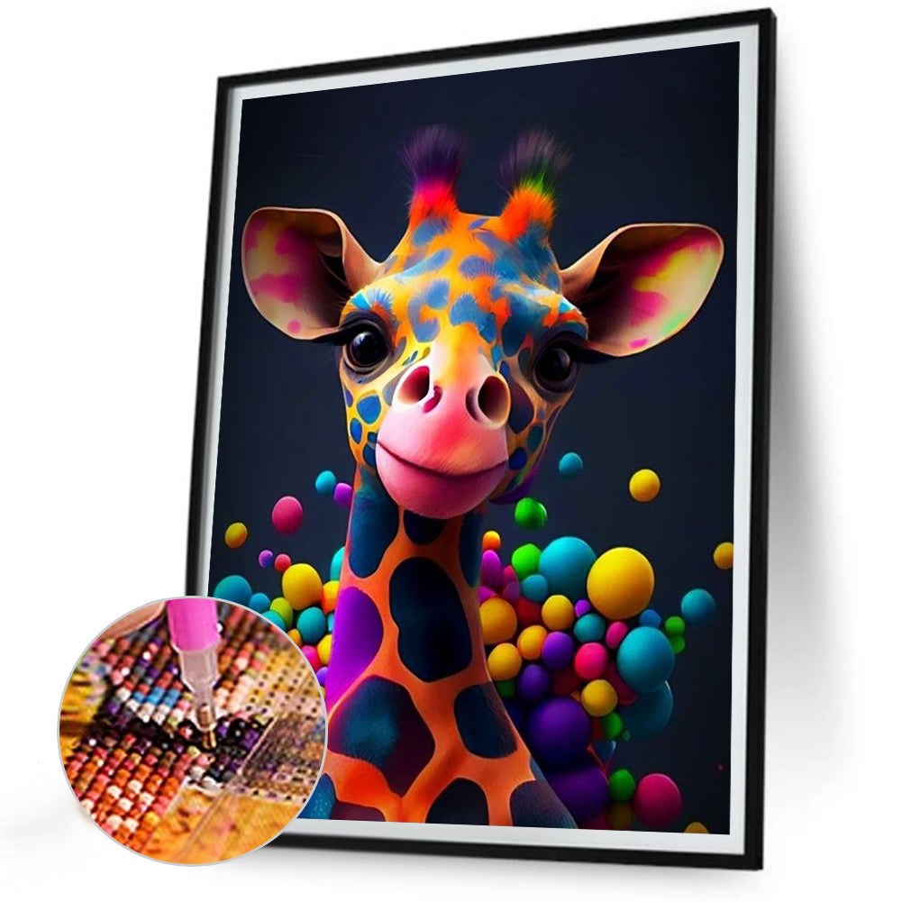 Ball Giraffe - Full Round Drill Diamond Painting 30*40CM