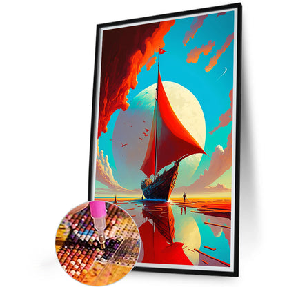 Sailboat - Full Round Drill Diamond Painting 40*60CM