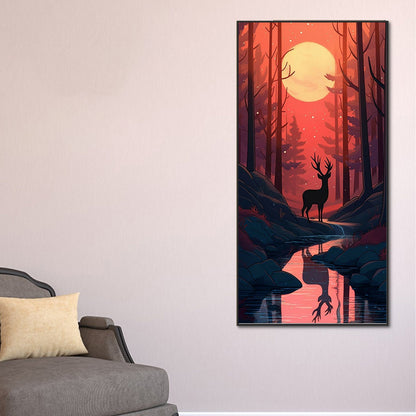 Deer Shadow In The Forest - Full Round Drill Diamond Painting 40*80CM