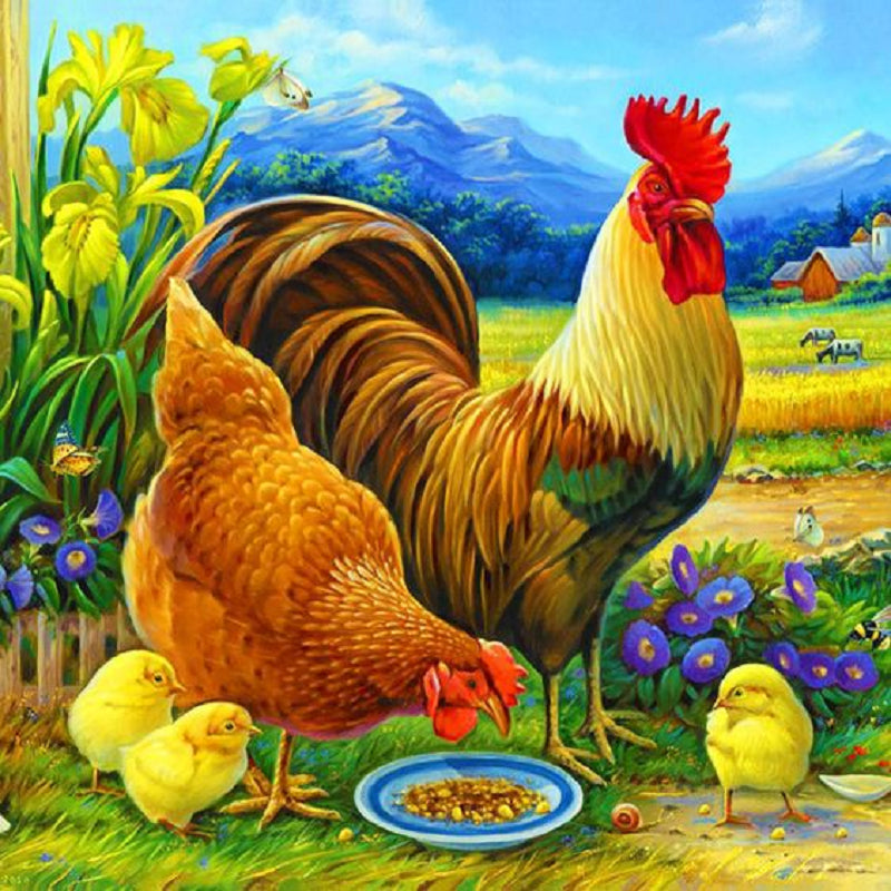 Rooster - Full Round Drill Diamond Painting 30*30CM