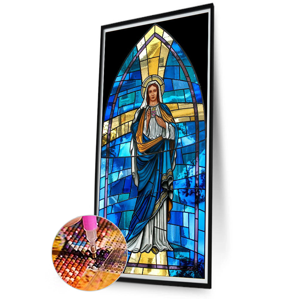 Our Lady Of Glass Painting - Full Round Drill Diamond Painting 40*80CM