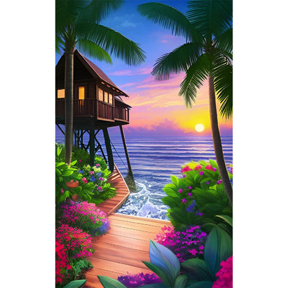 Seaside Scenery - Full Round Drill Diamond Painting 50*80CM