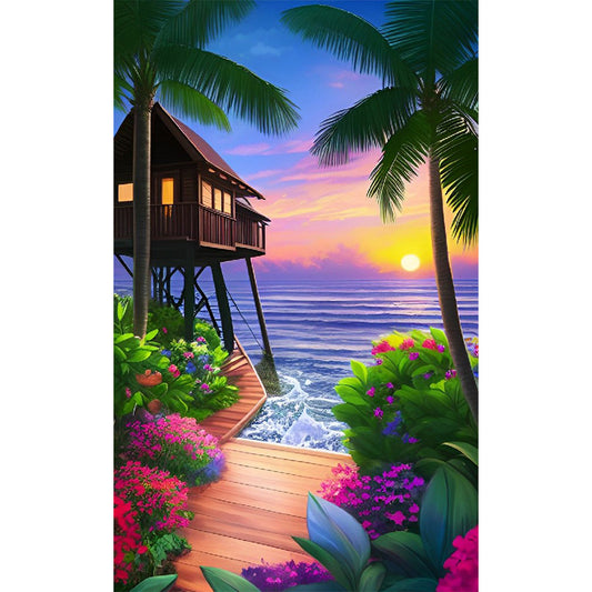 Seaside Scenery - Full Round Drill Diamond Painting 50*80CM