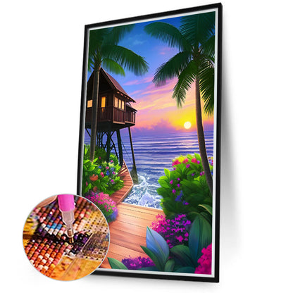 Seaside Scenery - Full Round Drill Diamond Painting 50*80CM