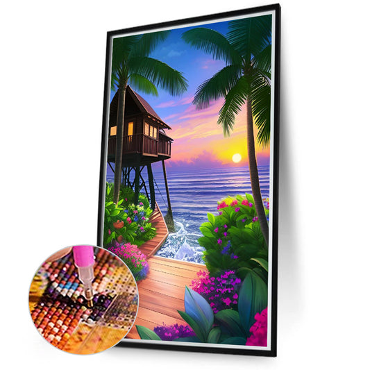 Seaside Scenery - Full Round Drill Diamond Painting 50*80CM