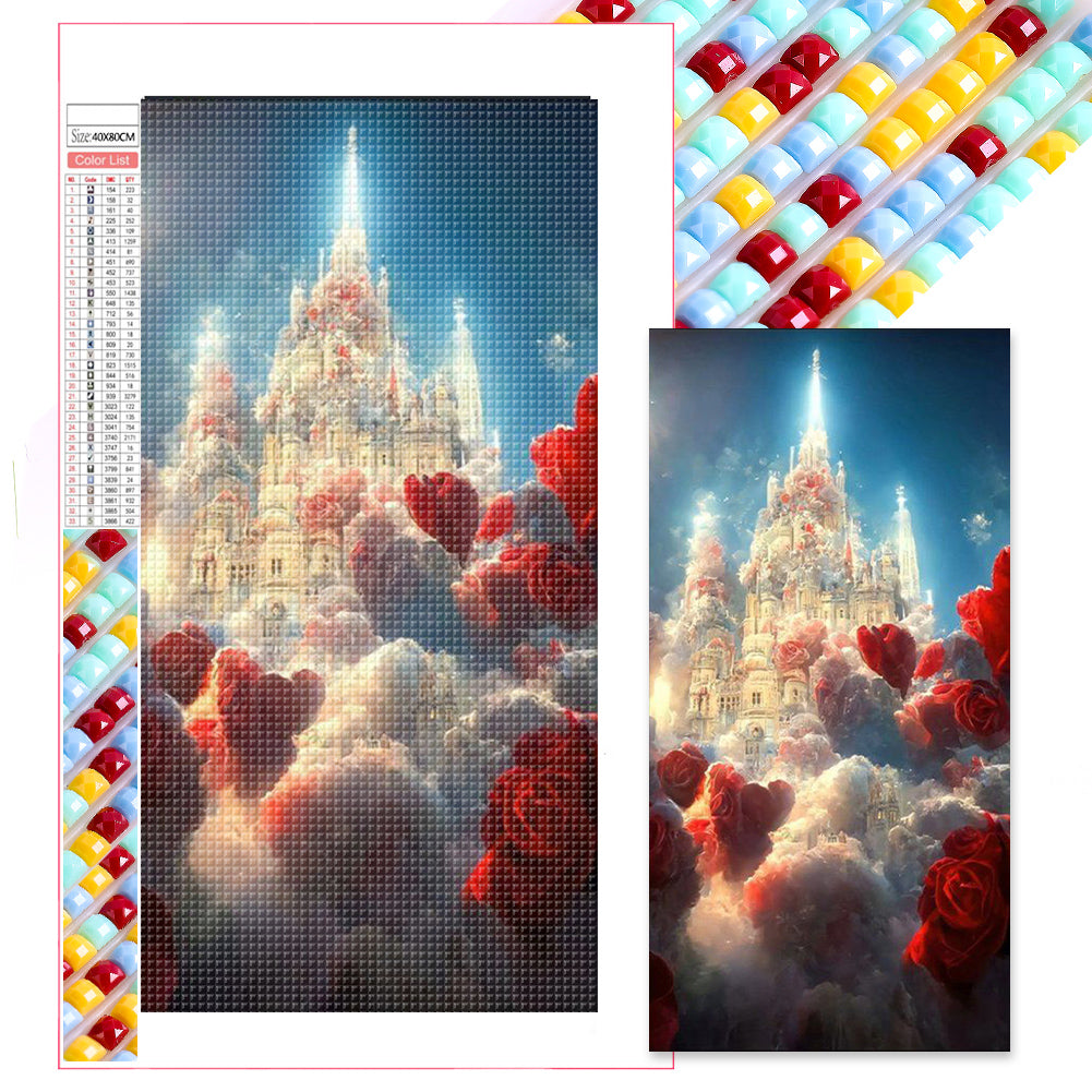 Rose Castle - Full Square Drill Diamond Painting 40*80CM