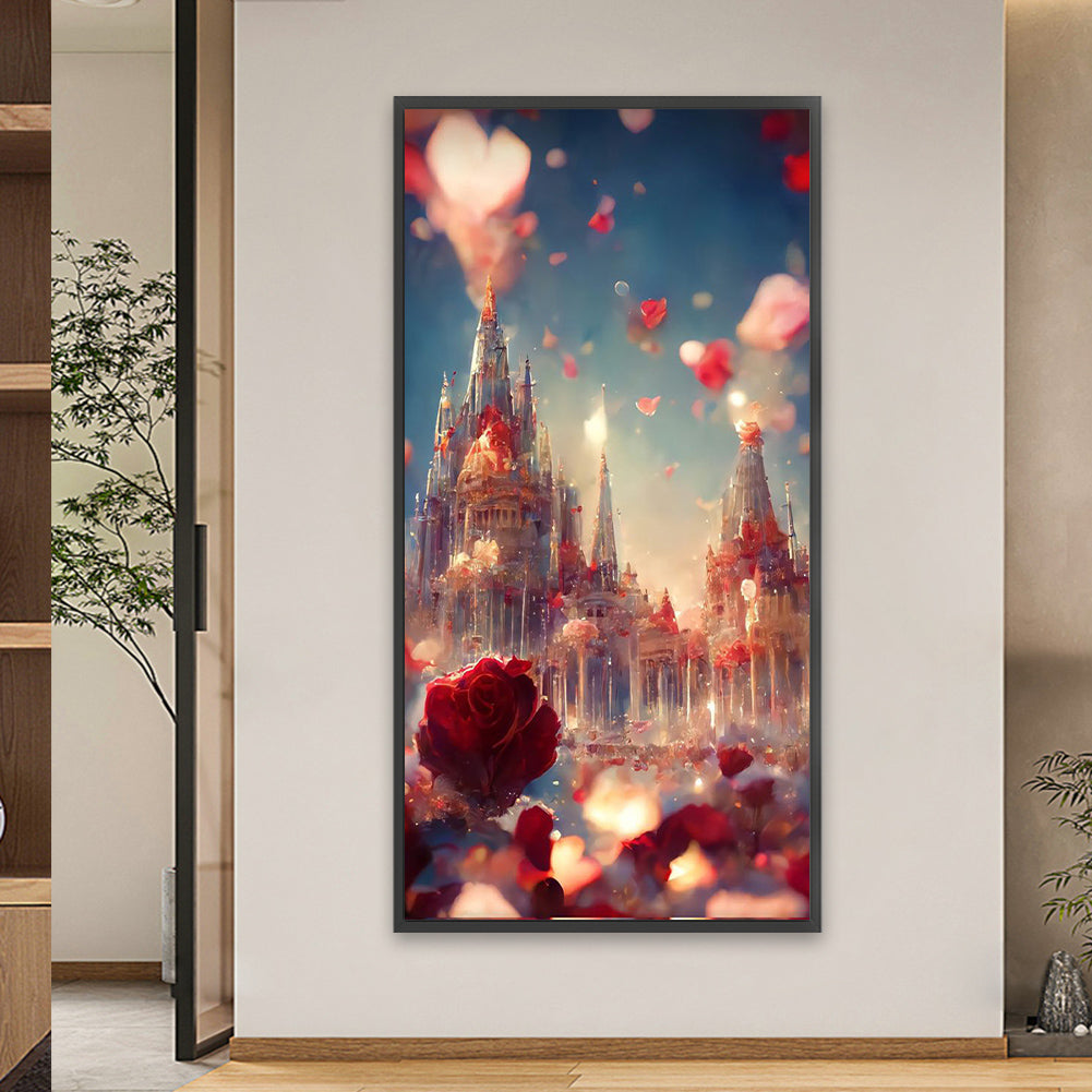 Rose Castle - Full Square Drill Diamond Painting 40*80CM