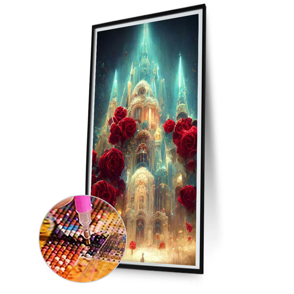 Rose Castle - Full Square Drill Diamond Painting 40*80CM