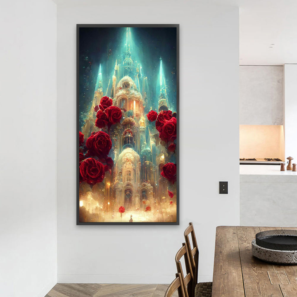 Rose Castle - Full Square Drill Diamond Painting 40*80CM