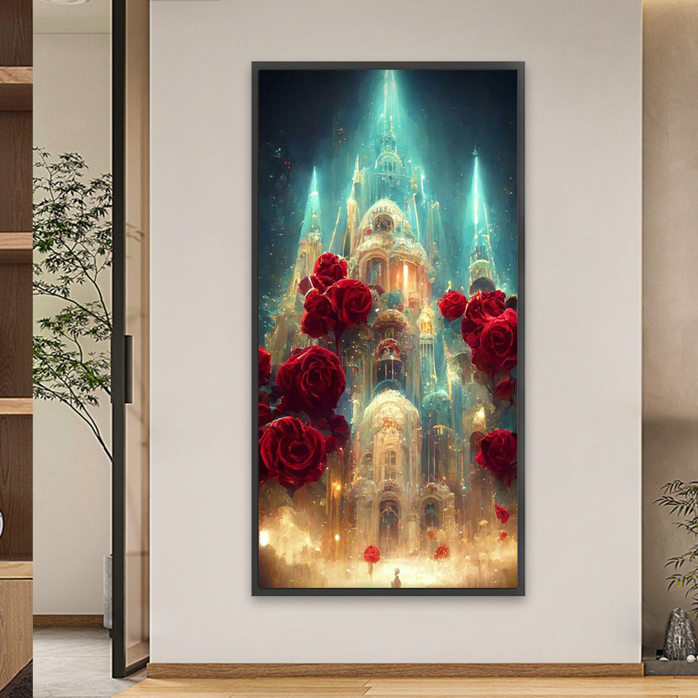 Rose Castle - Full Square Drill Diamond Painting 40*80CM