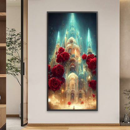 Rose Castle - Full Square Drill Diamond Painting 40*80CM