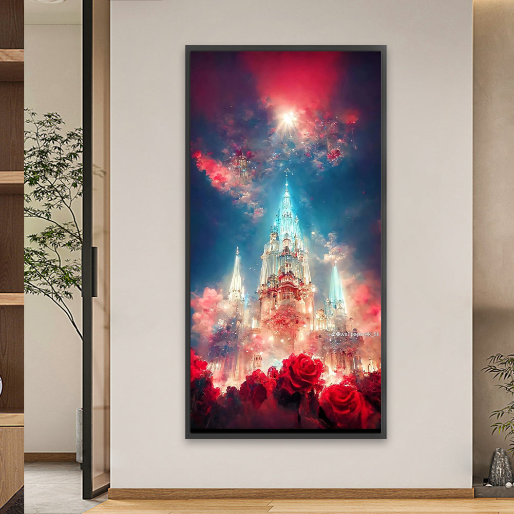 Rose Castle - Full Square Drill Diamond Painting 40*80CM