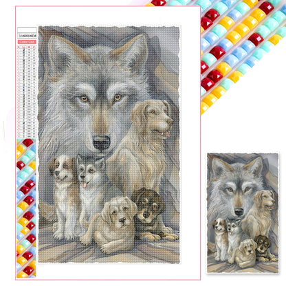 Wolf And Eagle - Full Square Drill Diamond Painting 60*100CM