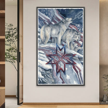 Wolf And Eagle - Full Square Drill Diamond Painting 60*100CM