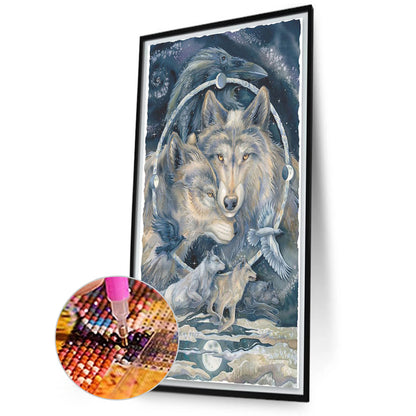 Wolf And Eagle - Full Square Drill Diamond Painting 60*100CM