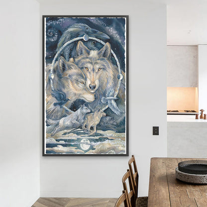 Wolf And Eagle - Full Square Drill Diamond Painting 60*100CM