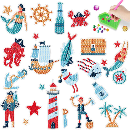 DIY Child Stickers Toy Animals Diamond Stickers Mermaid for Kids Adult Beginners