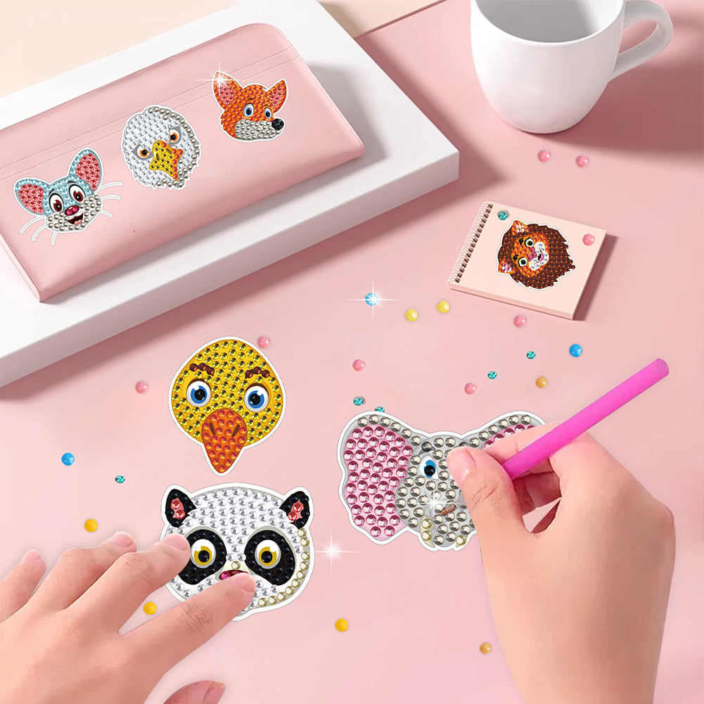 DIY Child Stickers Toy Animals Diamond Stickers Cartoon for Kids Adult Beginners
