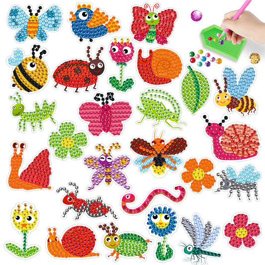 DIY Child Stickers Toy Animals Diamond Stickers Cartoon for Kids Adult Beginners