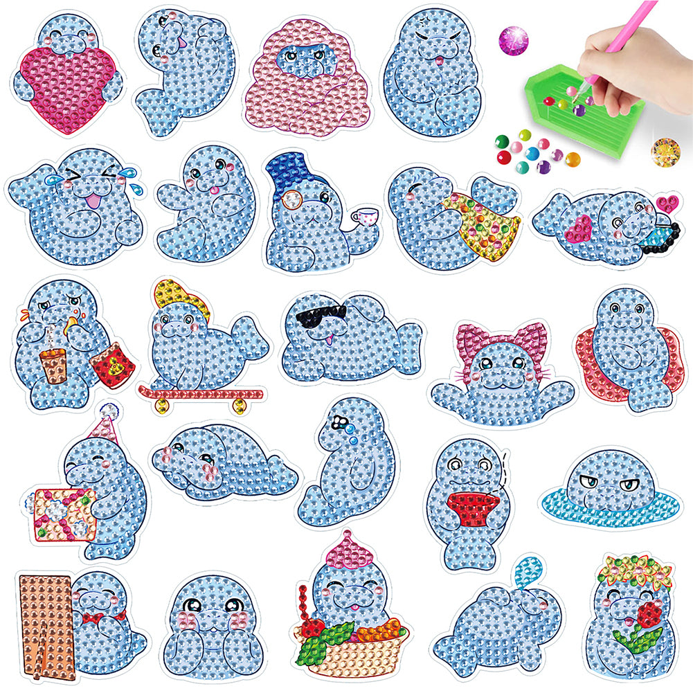 DIY Child Stickers Toy Animals Diamond Stickers Cartoon for Kids Adult Beginners