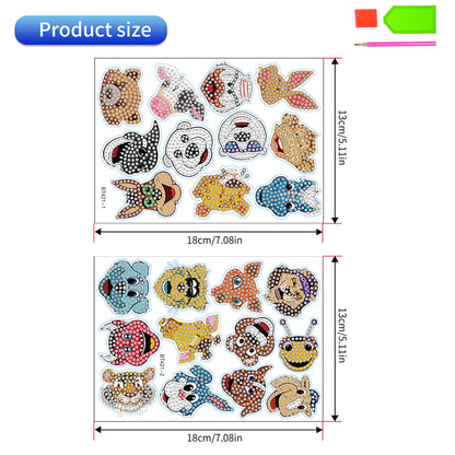 DIY Child Stickers Toy Animals Diamond Stickers Cartoon for Kids Adult Beginners