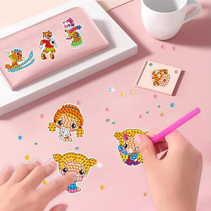 DIY Child Stickers Toy Animals Diamond Stickers Cartoon for Kids Adult Beginners